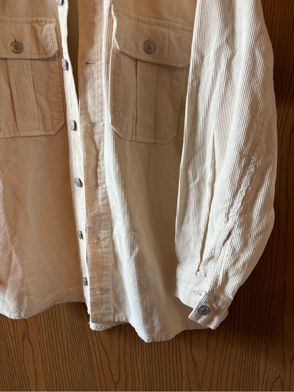 Forever 21 Cream Ribbed Button Down - Picture 3 of 6